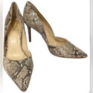VINCE CAMUTO Zella Animal Print Snakeskin Leather Heels Classic Pumps Size 8.5